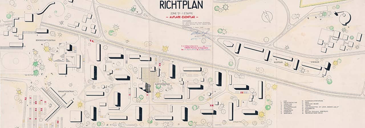 Richtplan für «Neu-Spreitenbach», bearbeitet von der Zonenplanungskommission um Klaus Scheifele, 1958