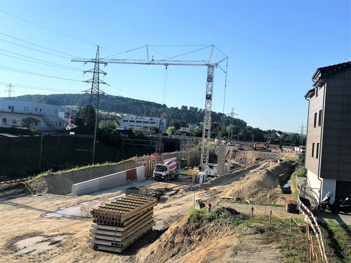 Neubau Trassee Südast mit den Rampen Anschluss Windisch/Hausen