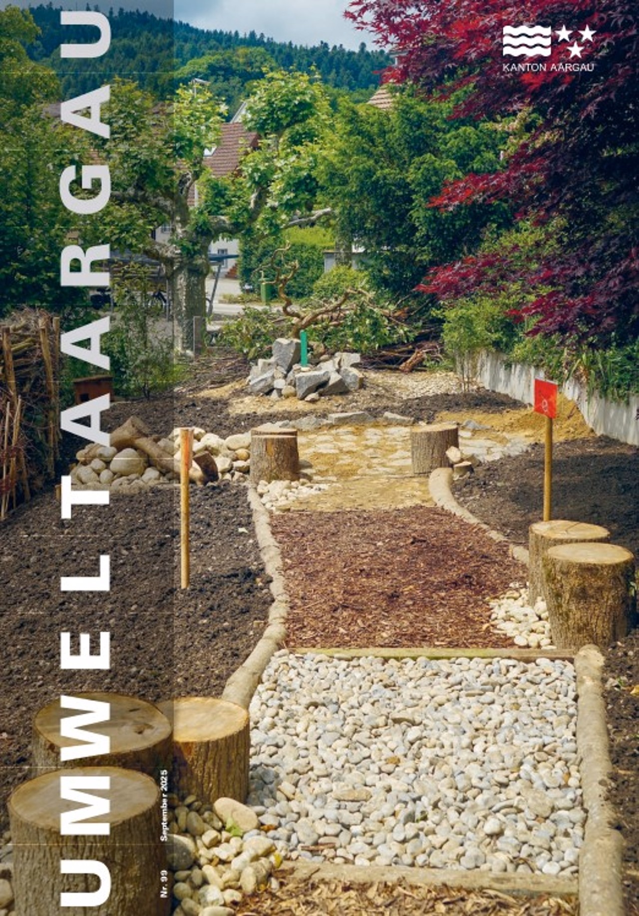 Barfusspfad im neu erstellten Schulgarten Burg, Menziken.